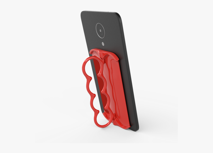Red 4 Finger Side Open With Phone Trans - Smartphone, HD Png Download