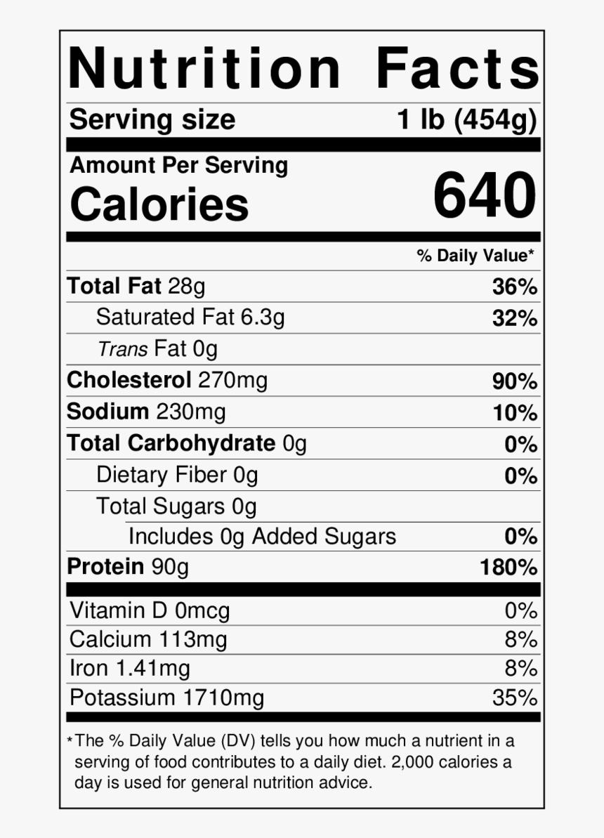 Vanilla Bean Nutrition Label, HD Png Download