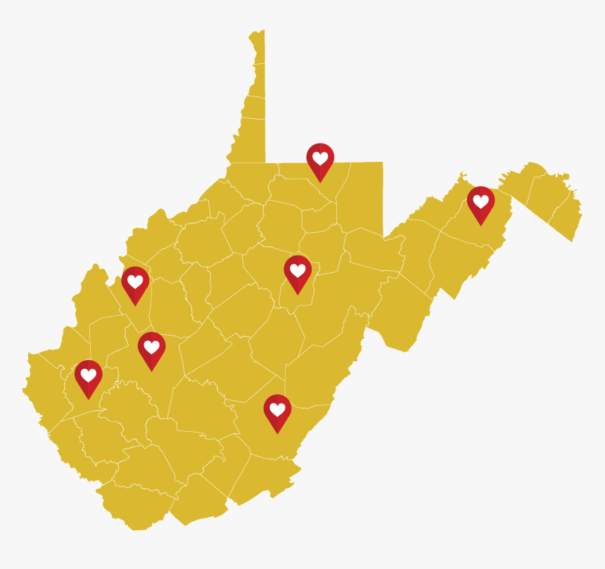 Map Of West Virginia With Capital, HD Png Download