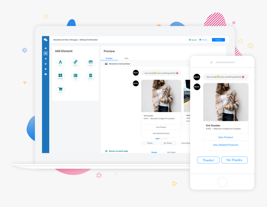 Abandoned Cart Messenger Flow, HD Png Download