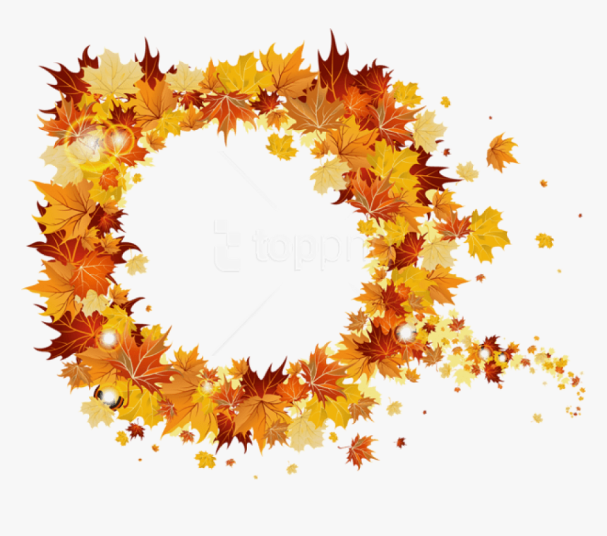 Free Png Best Stock Photos Transparent Fall Round Vector - Fall Leaves Wreath Transparent Background, Png Download