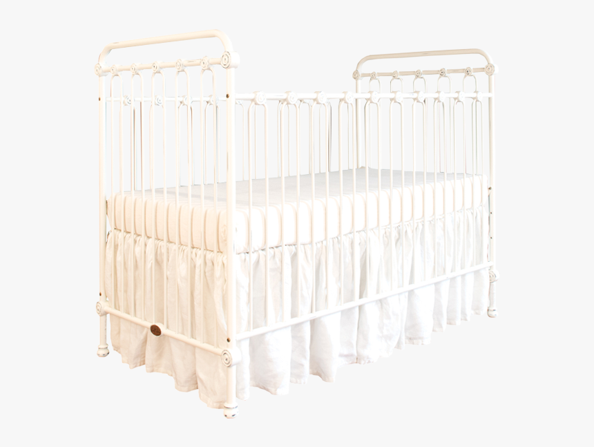 24/7 Sidekick - Distressed White Metal Crib, HD Png Download