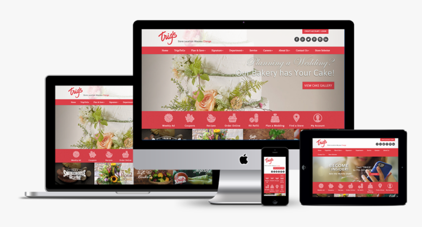 Image Of Responsive Web Design For Trig S Grocery Store - Smartphone, HD Png Download