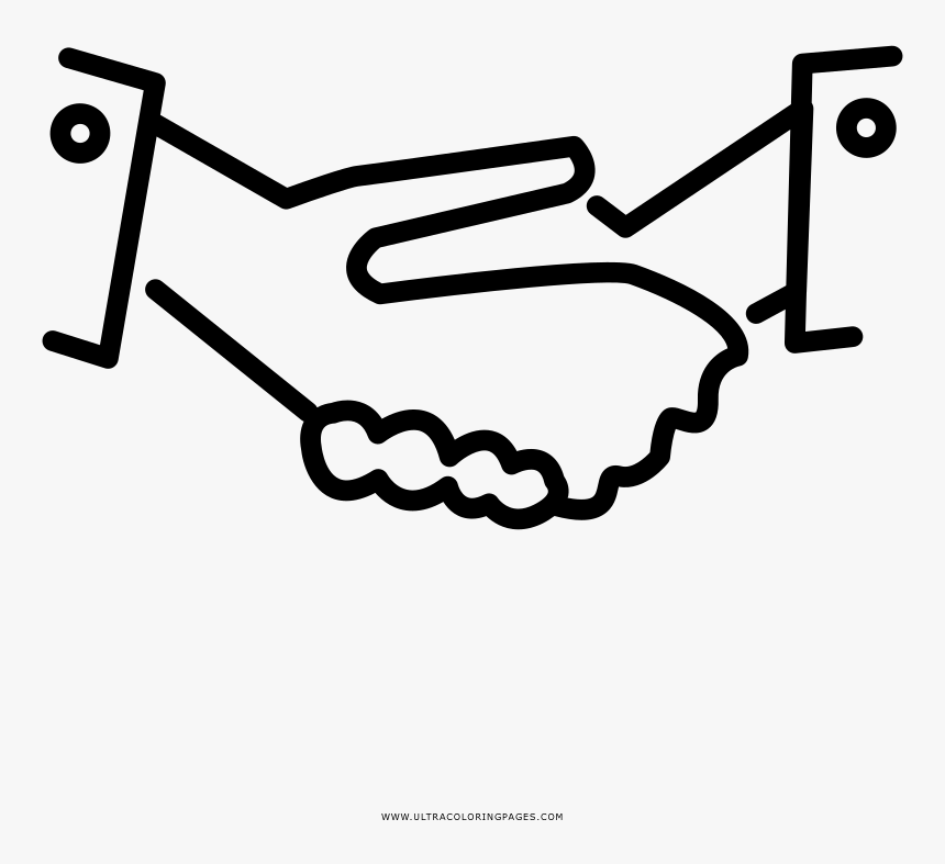 Shake Hands Coloring Page - Line Art, HD Png Download