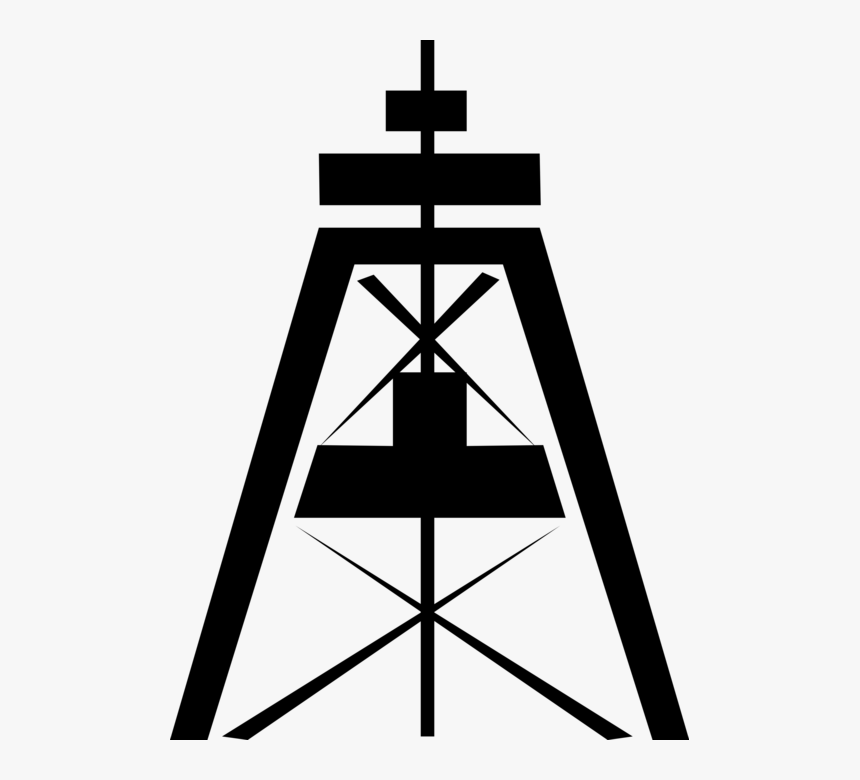 Vector Illustration Of Fossil Fuel Petroleum Indistry - Drilling Rig Clip Art, HD Png Download