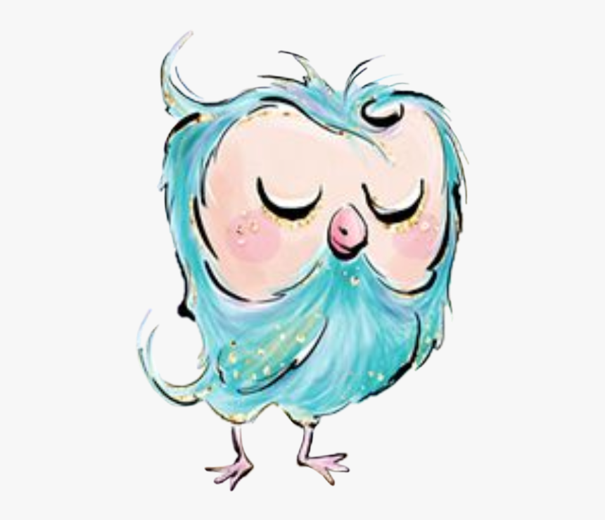 #watercolor #owl #clipart #blue #teal #bird #fowl #png - Illustration, Transparent Png