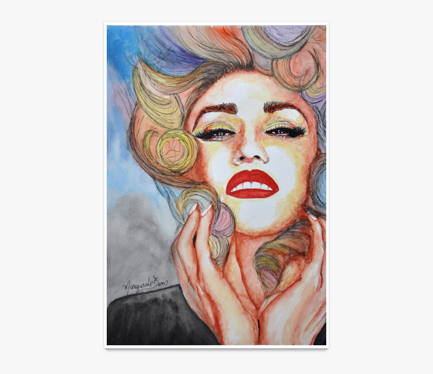 Poster Gwen Stefani Em Aquarela De Margarete Bomna - Camiseta Gwen Stefani, HD Png Download