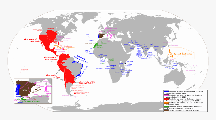 Areas Controlled By Spain, HD Png Download