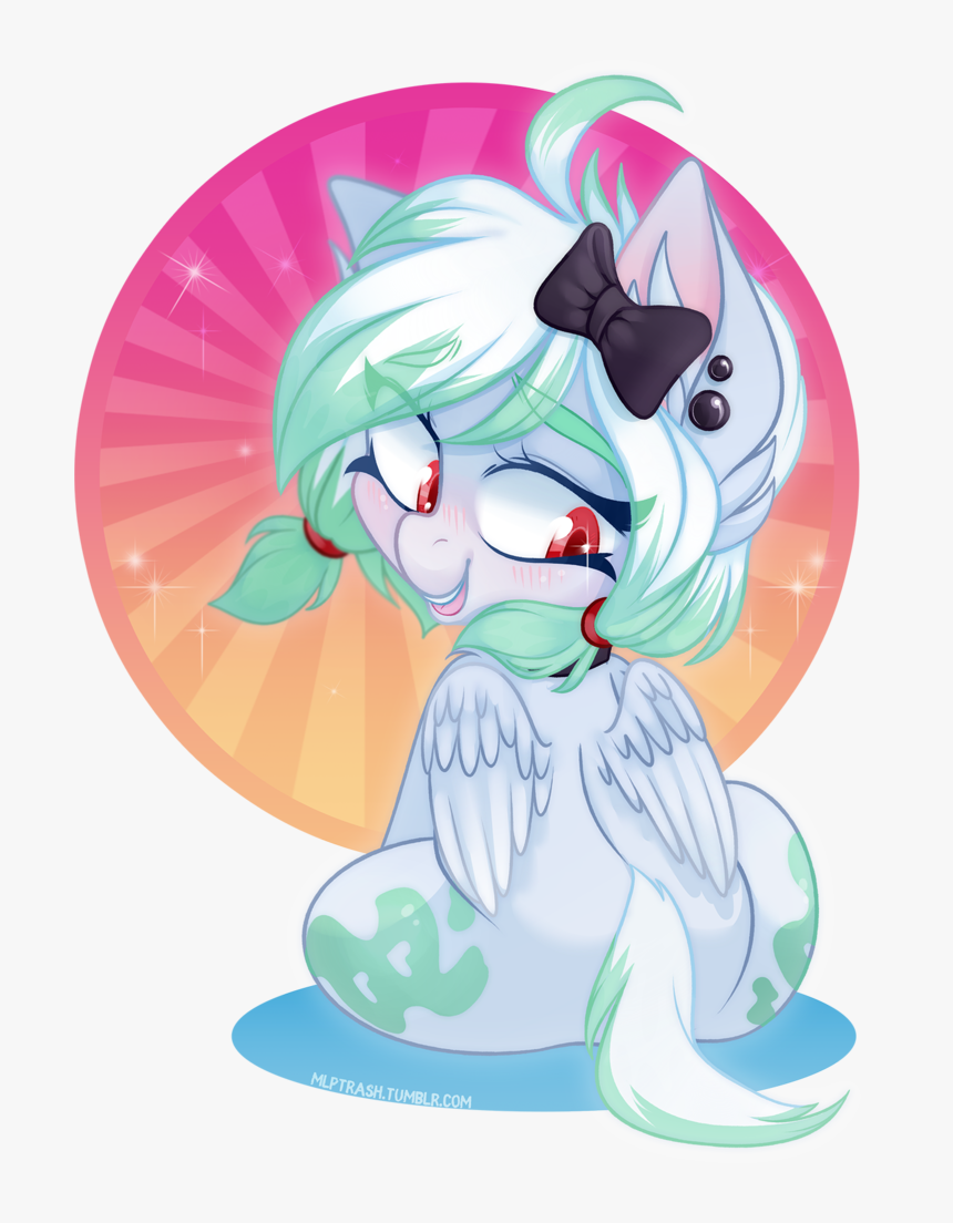 Zombie, Blushing, Bow, Cute, Ear Piercing, Female, - Cartoon, HD Png Download