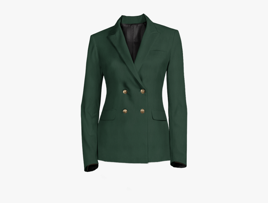 Green Double Breasted Blazer With 4 Brass Buttons- - Formal Wear, HD Png Download