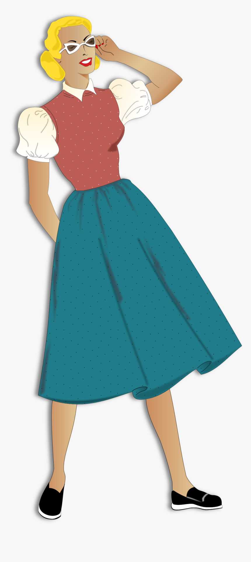 Dress Clipart Old Fashion - Old Fashioned Woman Clipart, HD Png Download