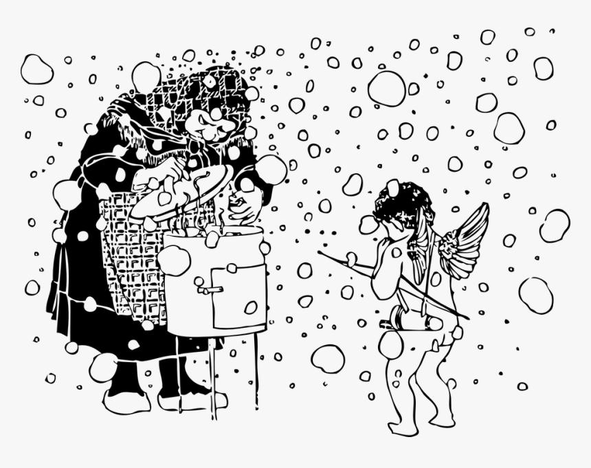 Winter Snowing Drawing Png, Transparent Png