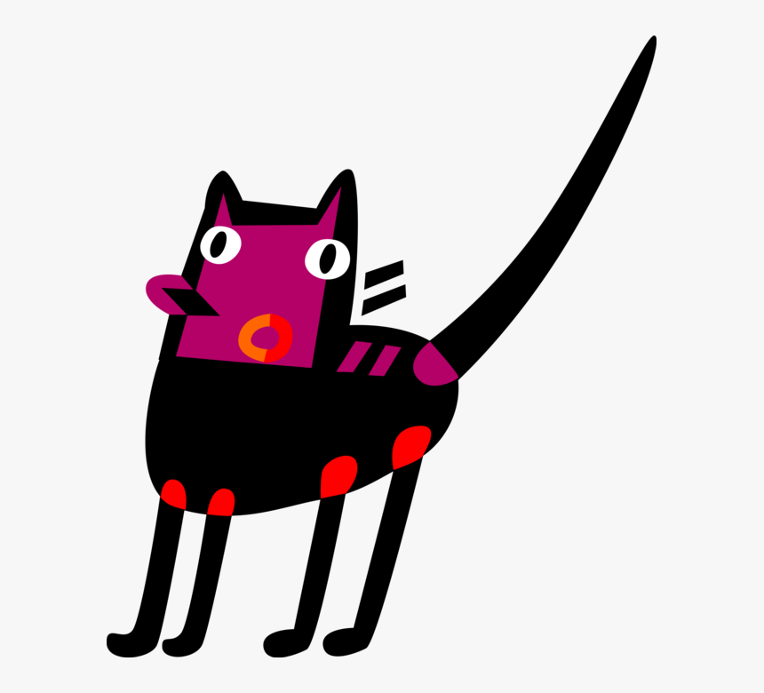 Vector Illustration Of Halloween Black Cat Associated, HD Png Download