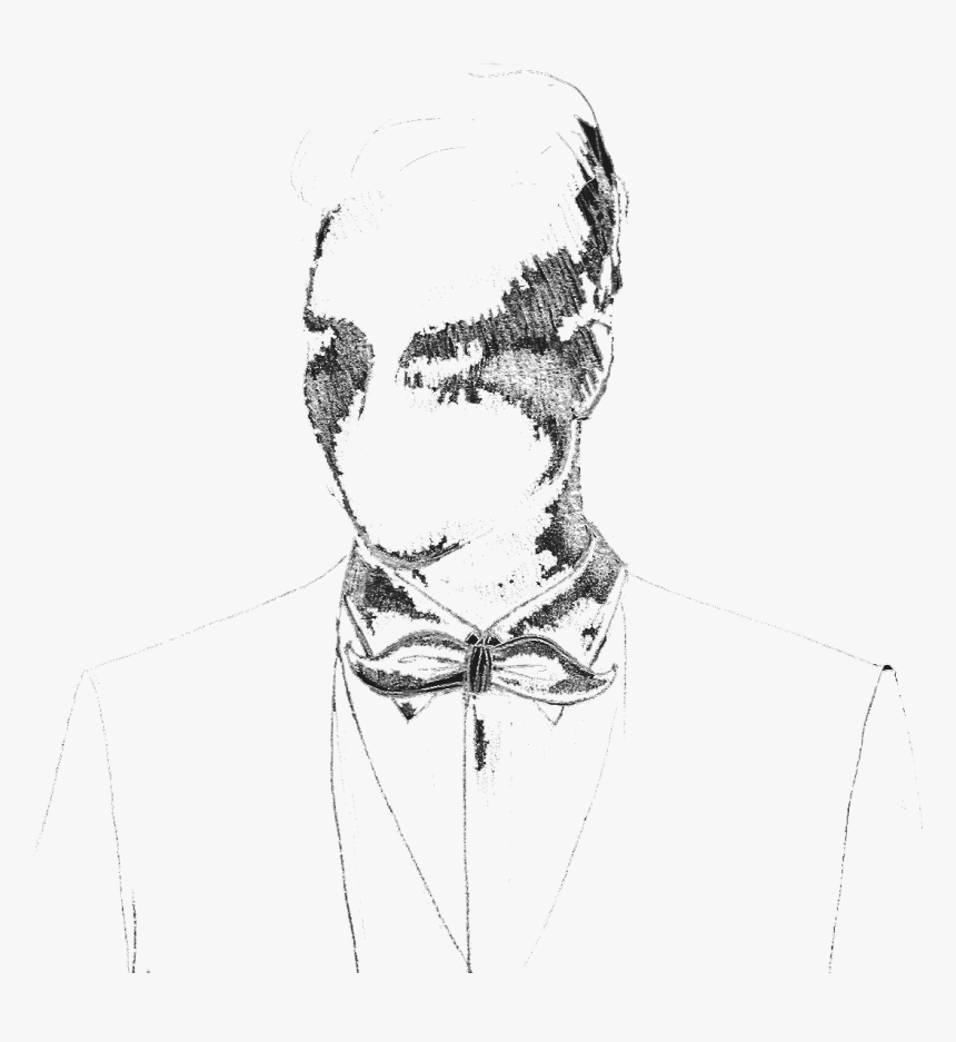 Drawing Man Bow Tie Barber - Sketch, HD Png Download