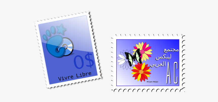Vector Graphics Of Gnome And Butterfly Postal Stamps - Con Tem Thư Vector, HD Png Download