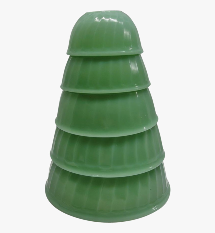 Rare Vintage Fire King Jadite Swirl 5 Piece Mixing - Christmas Tree, HD Png Download