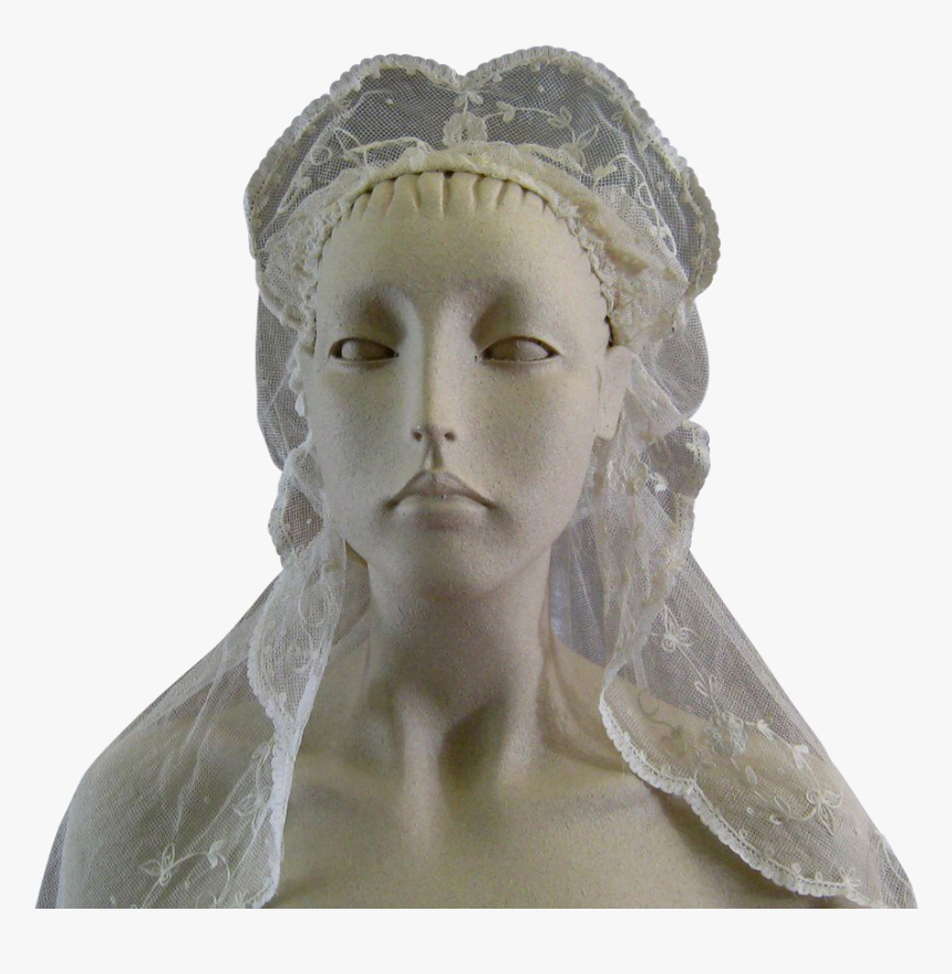 Vintage Brussels Princess Lace Wedding Veil C - Bust, HD Png Download