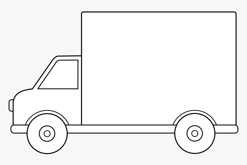Delivery Truck Line Art - City Car, HD Png Download