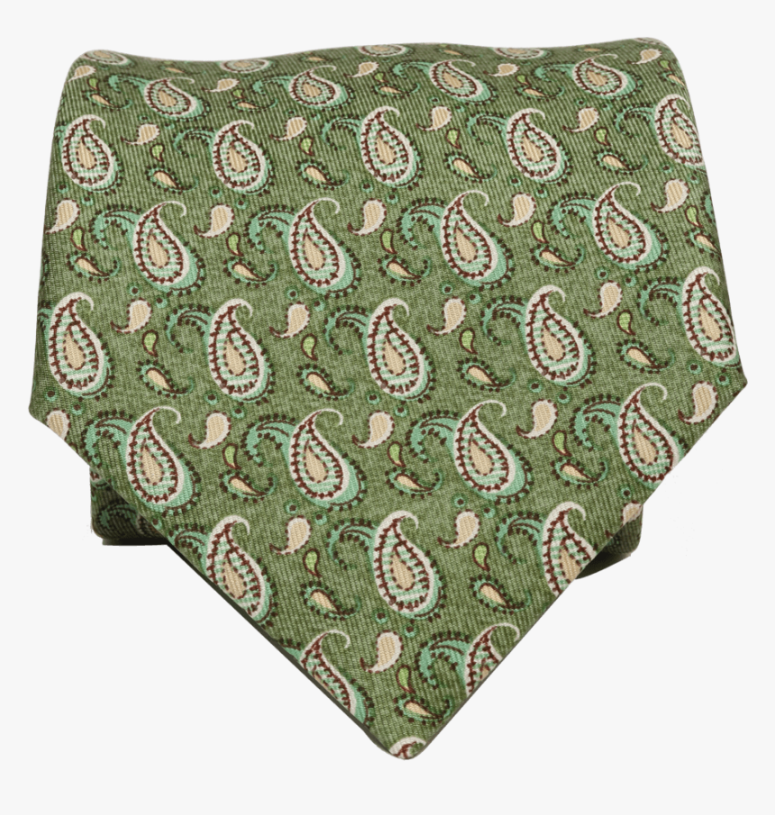 Hermes Green Paisley Print Silk Tie - Placemat, HD Png Download