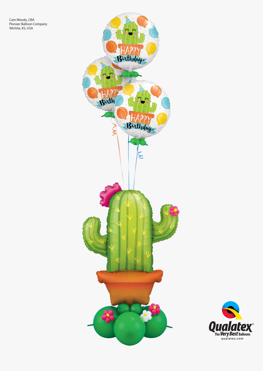 Transparent Desert Cactus Clipart - Cactus Balloon Qualatex, HD Png Download