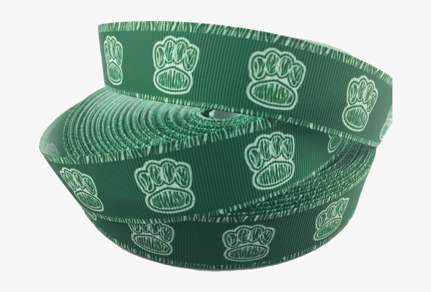 Ribbons [tag] Dark Green Paw Print Grosgrain Ribbons - Belt, HD Png Download