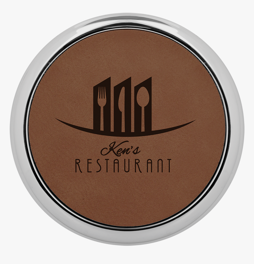Dark Brown Round Coaster With Custom Laser Engraving - Eye Shadow, HD Png Download
