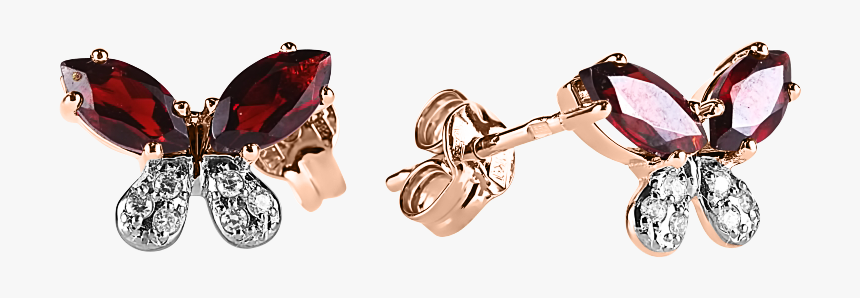 Stud Earrings Butterfly - Gold, HD Png Download