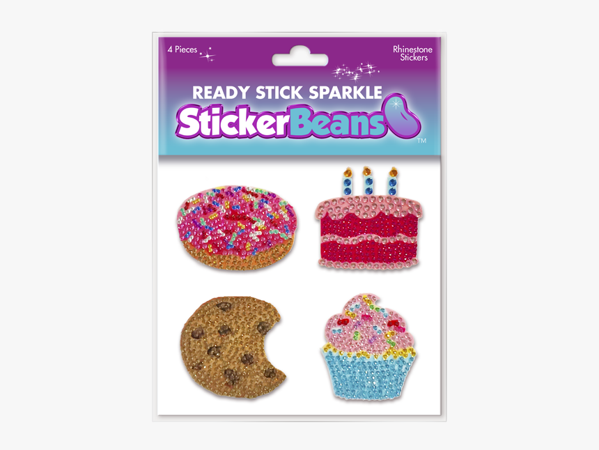 Rhinestone Yummy Treats 4pc Stickerbeans Set - Muffin, HD Png Download