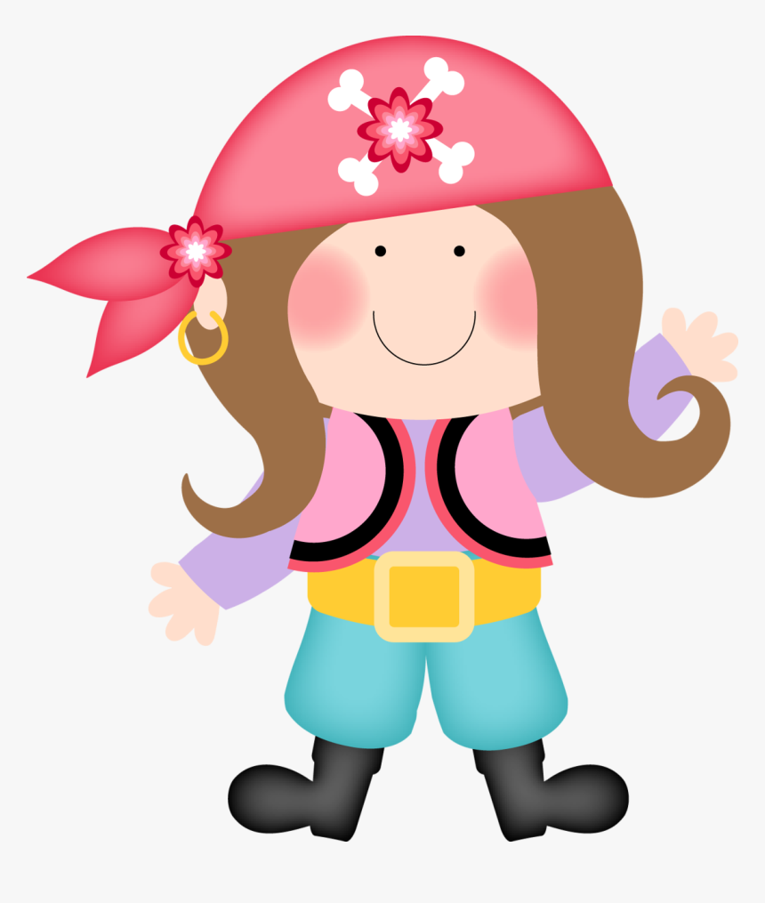 Pirate Dog Clipart Vector Black And White Photo From - Cute Girl Pirate Clipart, HD Png Download