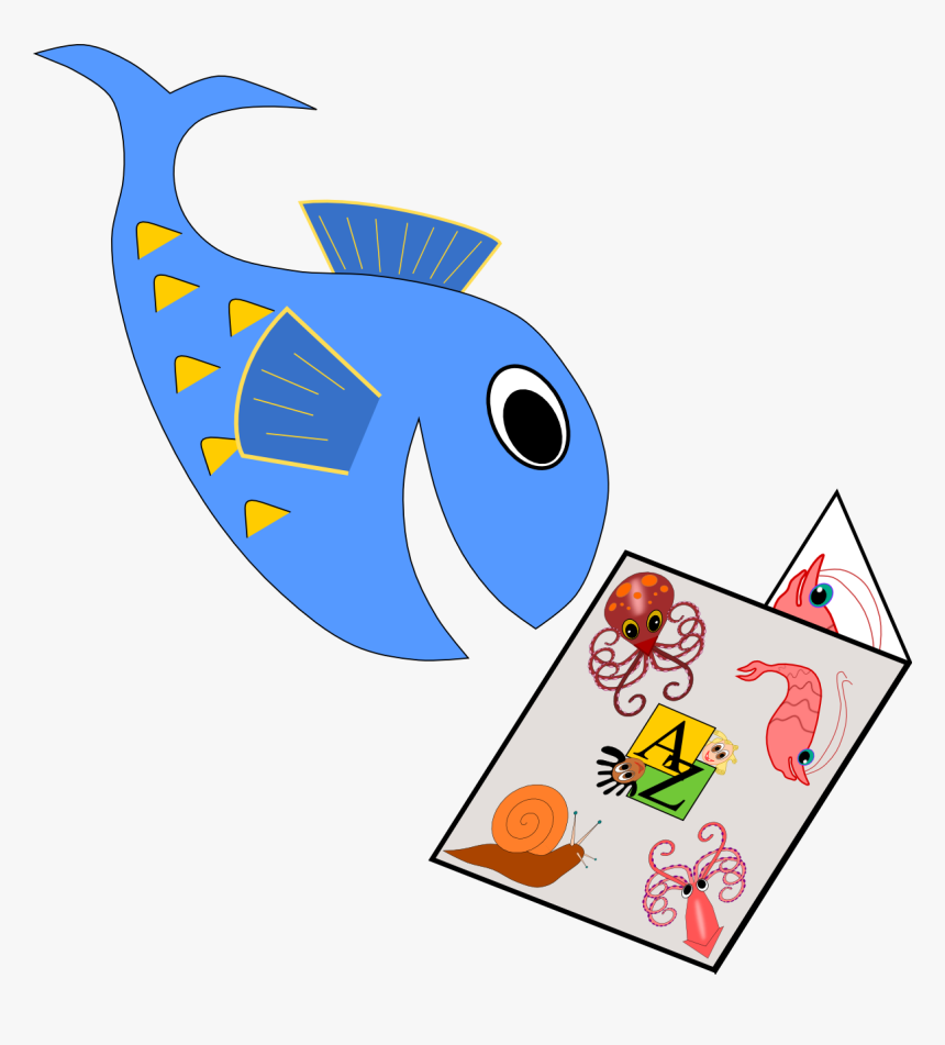 Fish Reading A Book Clipart Clip Art Free Library Aardvark - Fish Reading Clipart, HD Png Download