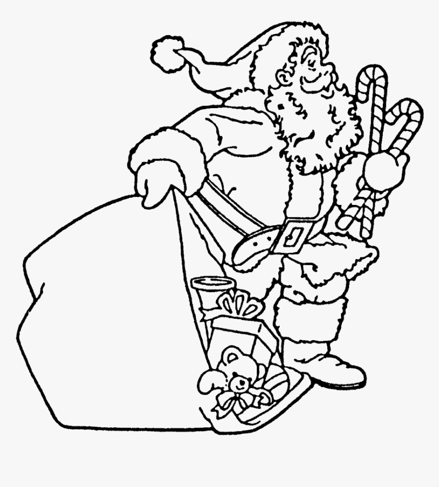 Santa & Sack Rubber Stamp 
 Title Santa & Sack Rubber - Boy Scout Colouring Pages, HD Png Download