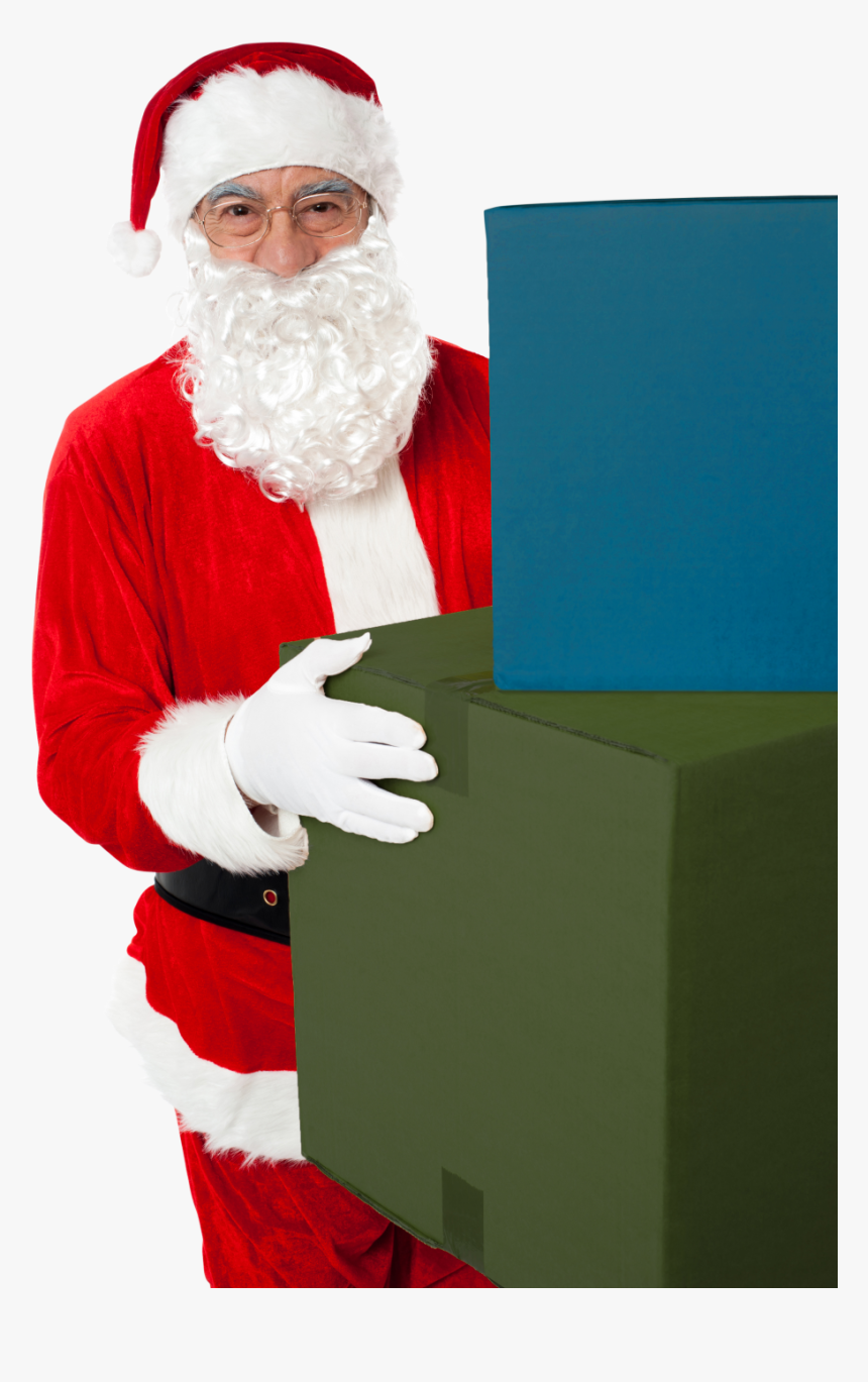 Santa Claus Holding Boxes Png Image - Santa Claus, Transparent Png