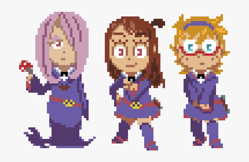Sucy, Akko, And Lotte From Little Witch Academia - Cartoon, HD Png Download