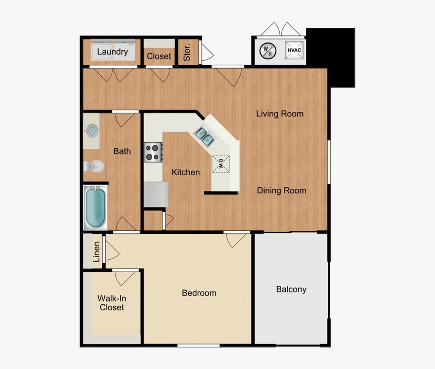 1bd Sf 787 250791 - Floor Plan, HD Png Download