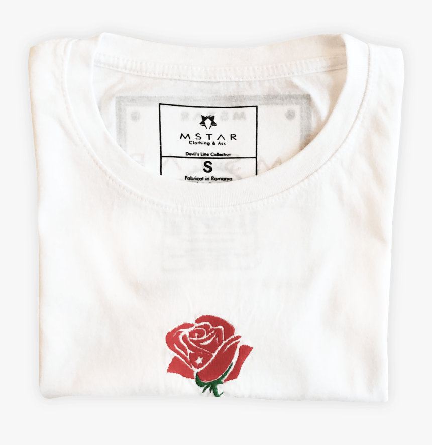 Rose For No One White T Shirt With Embroidery - Stitch, HD Png Download