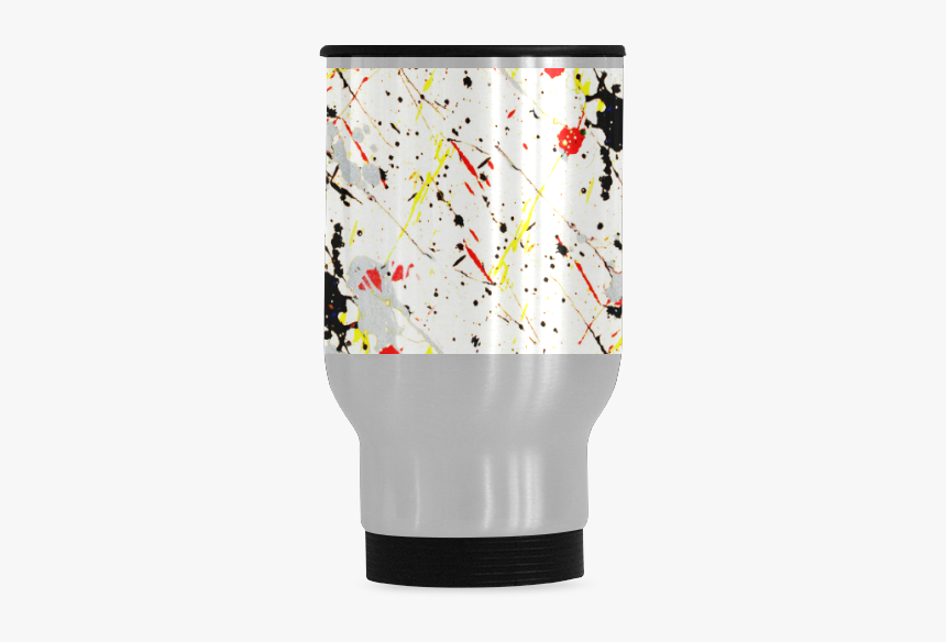Yellow & Black Paint Splatter Travel Mug (14 Oz) - Illustration, HD Png Download