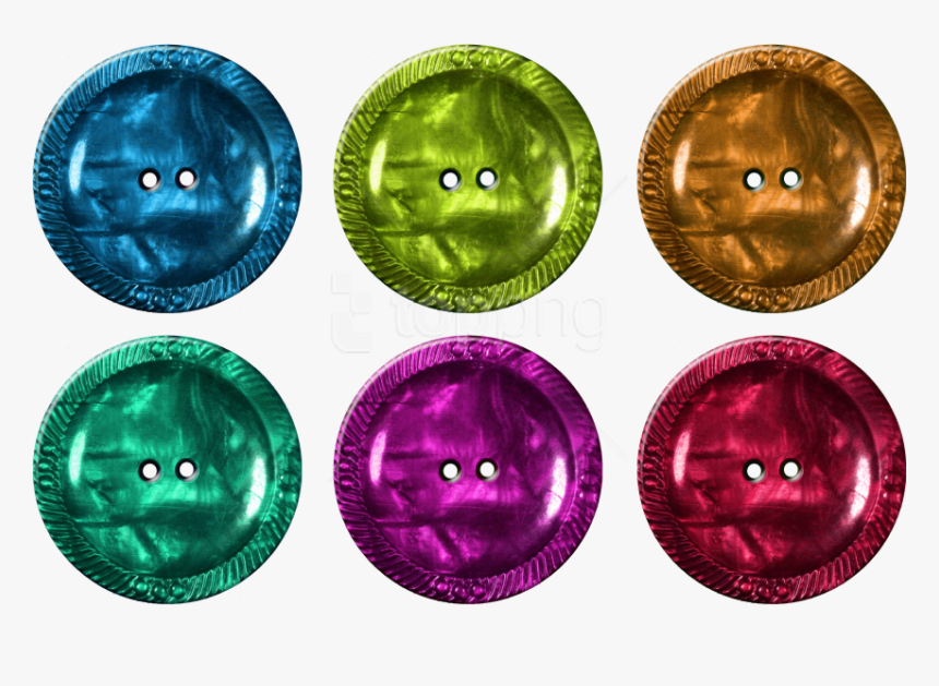 Free Png Material Round Cloth Button With 2 Hole Png - Clothes Buttons Png, Transparent Png