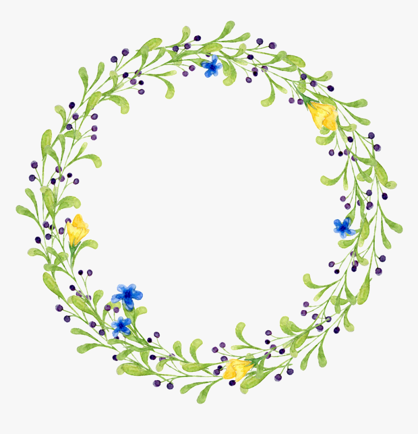 Fresh Light Colored Leaves Hand Drawn Garland Decorative, HD Png Download