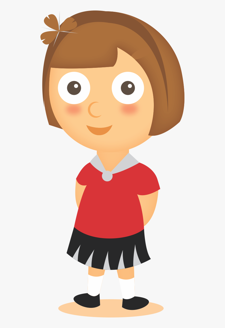 Sunderji Institute Of Open - Girl In Red School Uniform Clip Art, HD Png Download