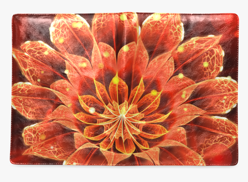 Fiery B5 Notebook Red Dahlia Fractal Flower With Beautiful, HD Png Download