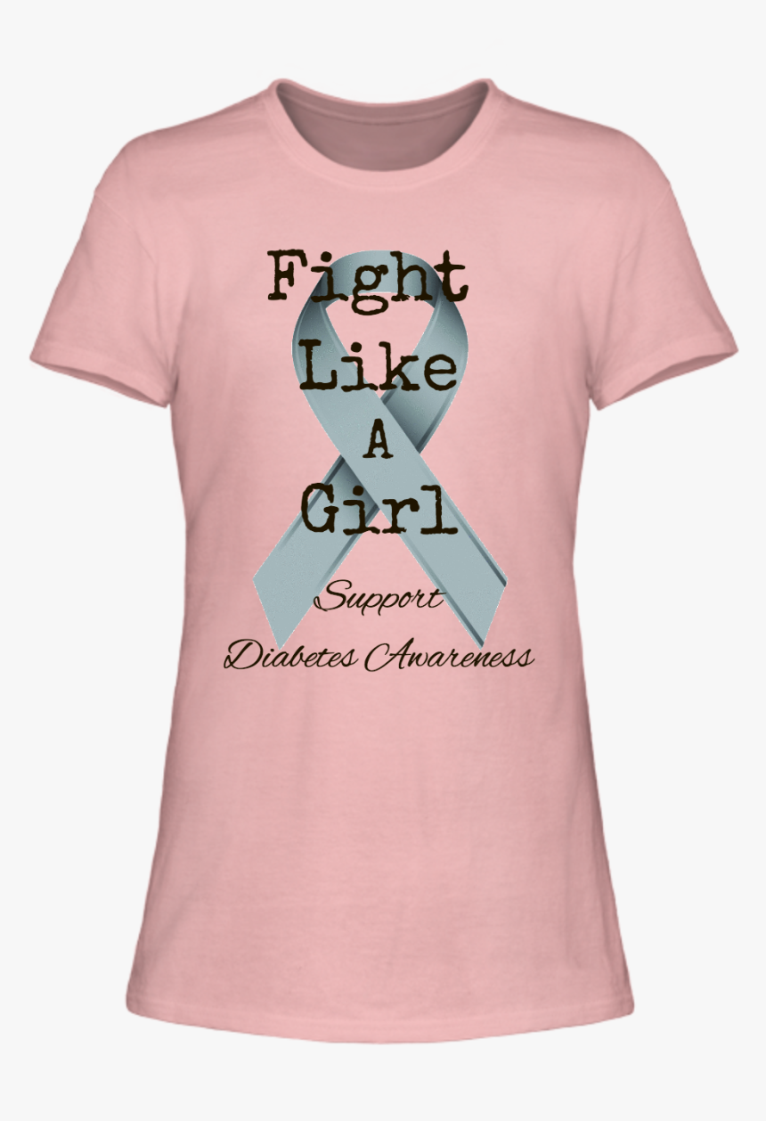 Fight Like A Girl For Diabetes Ladies Tee [runs Small] - Cartoon, HD Png Download
