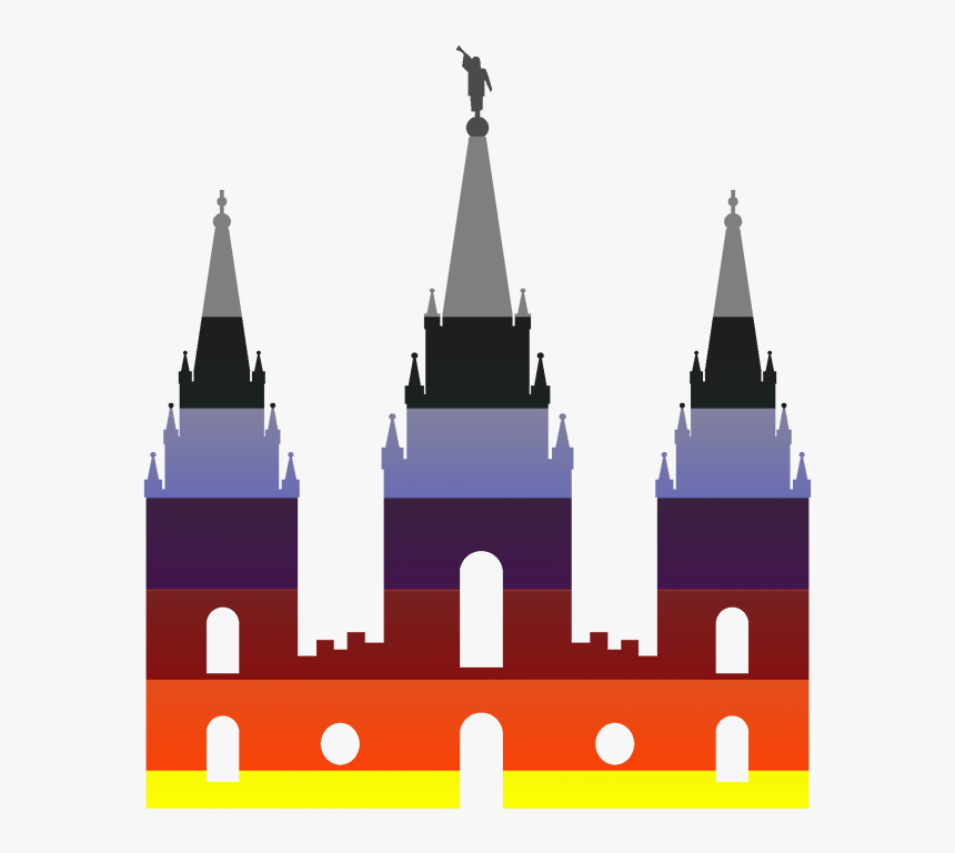 Salt Lake City Temple, Dressed In Rainbow Pride Colors - Salt Lake Temple Silhouette, HD Png Download
