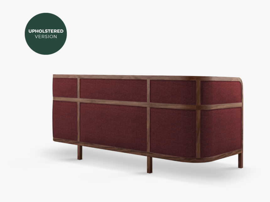 Crockford Sofa In Walnut Wood, Ratan And Red Linen - Couch, HD Png Download
