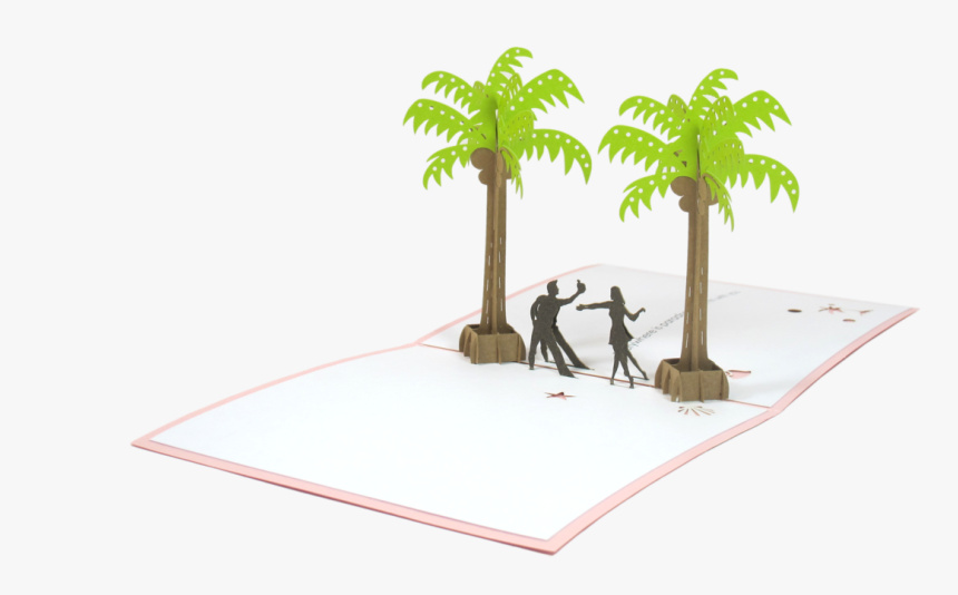 Beach Couple Pop Up 3d Greeting Card - Roystonea, HD Png Download