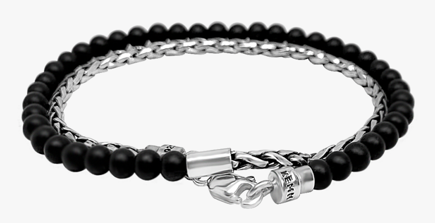 Sterling Silver Double Wrap Bracelet Black Matte Onyx - Bracciale Croce Brosway Uomo, HD Png Download