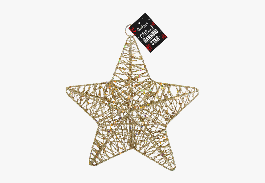 Glittered Hanging Christmas Star - Locket, HD Png Download