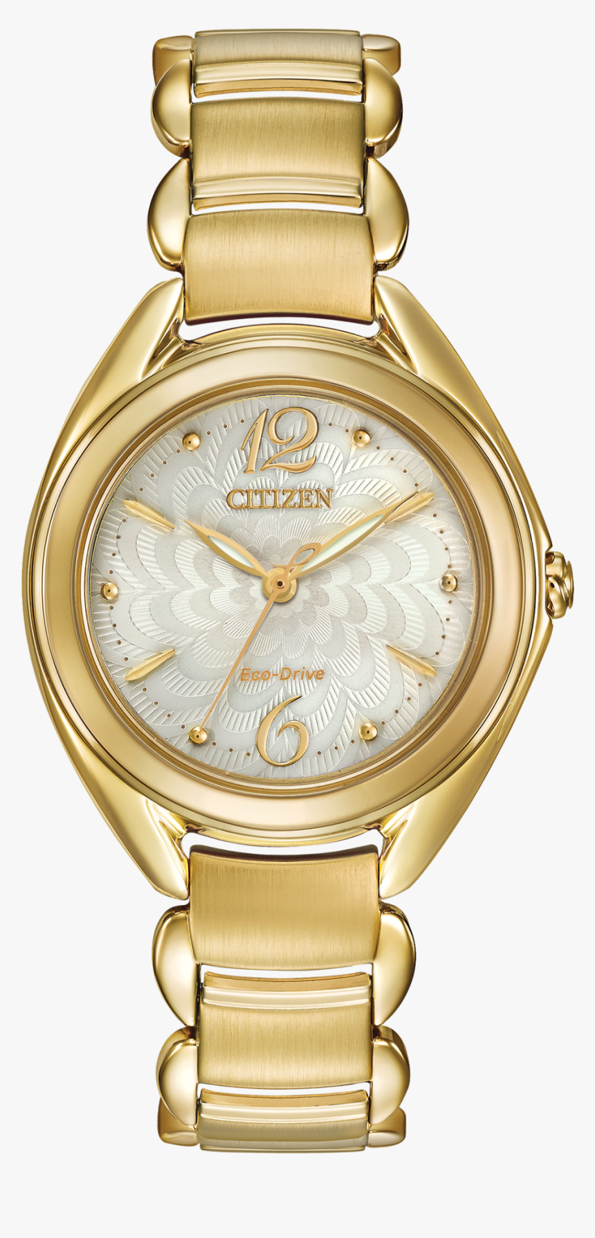 Ladies Flower Silhouette Watch In Yellow Stainless - Citizen Fe2070 84n, HD Png Download
