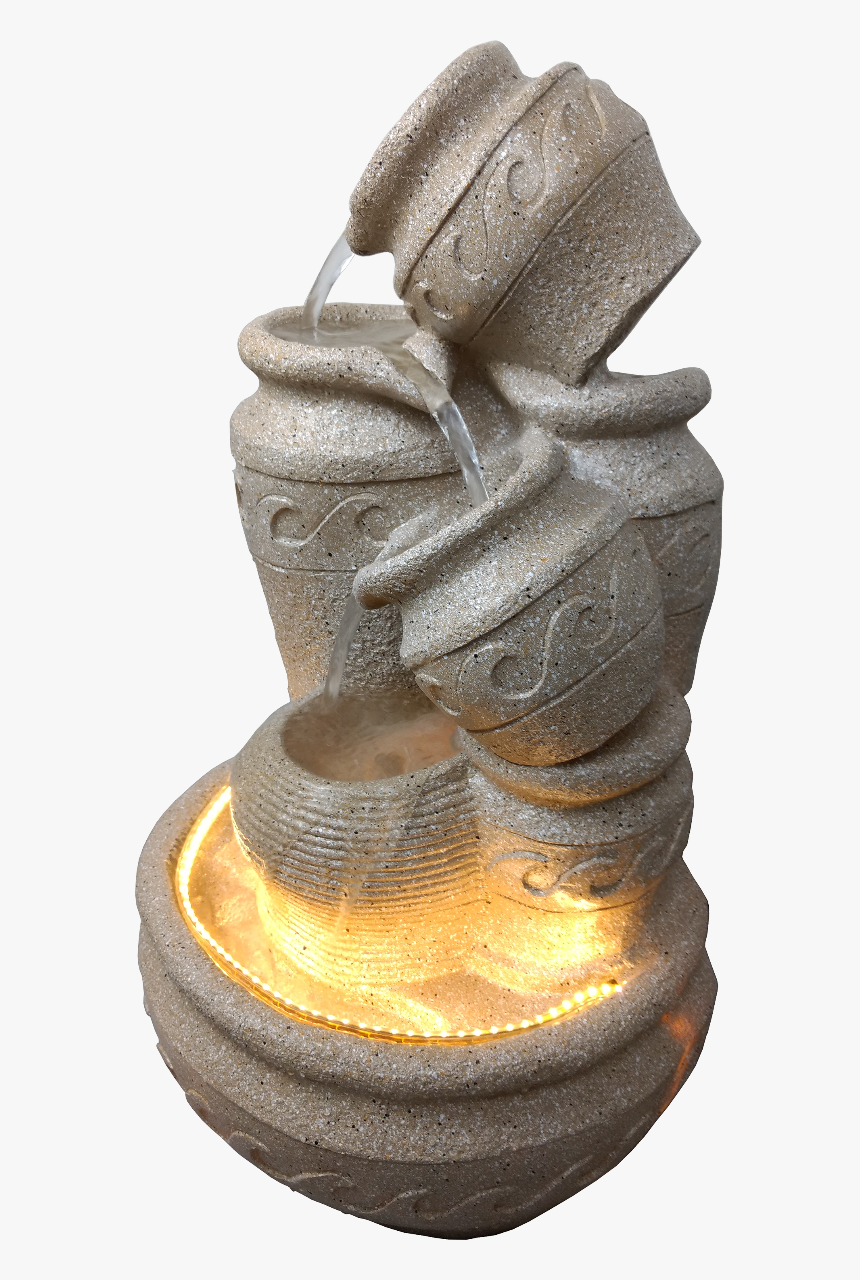 Small Matki Water Fountain For Home Decor (sand Drift) - Bronze Sculpture, HD Png Download