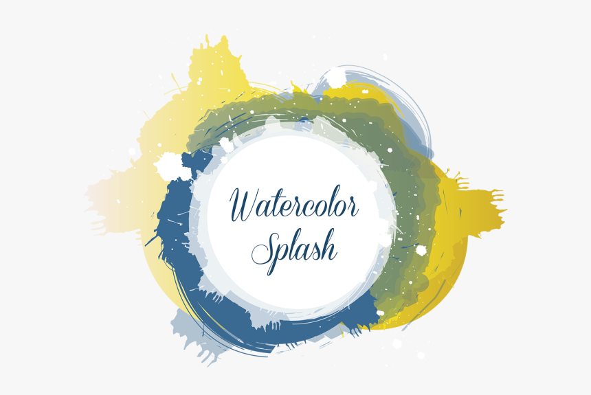 Paint Spill Png - Watercolor Splashes Circle Png, Transparent Png