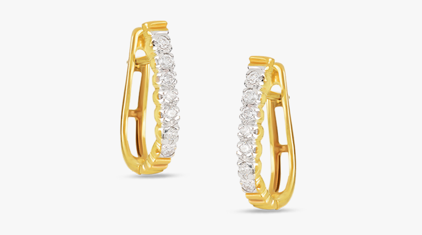 Hoop Gold Earring With Stone, HD Png Download